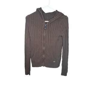 Vintage 100% Cotton Cableknit Full Zip Vineyard Vines Vintage Hooded Sweater